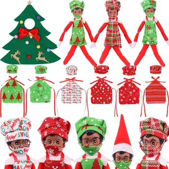 Elf De Crăciun Doll Om De Zăpadă Om De Turtă Dulce Haine Plasture Pe Ochi Găti Pălărie Masca Costum Copil Drăguț Jucărie Accesorii Cadou