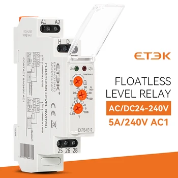 ETEK Floatless Nivelul Apei Comutator Releu Electronic de Nivel de Lichid Controller-5A AC 220V SPDT 12V EKR8