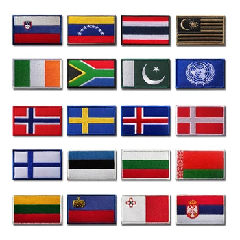 Europa Insigna Steag Brodat Țări Armatei Militare Tactice Cârlig Buclă Patch-Uri De Pânză Autocolante Umăr Emblema Aplicatiile