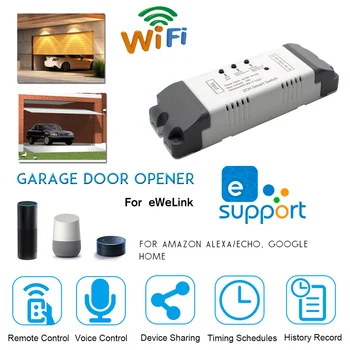 Ewelink WiFi Comutator de Ușă de Garaj Controller cu 2 canale pentru Masina Deschizător de Uși de Garaj APP Control de la Distanță Calendarul Control Vocal Alexa Google