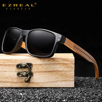 EZREAL Design de Brand lemn de Fag Manual Bărbați ochelari de Soare Polarizat Ochelari de Conducere în aer liber Ochelari de Soare Balama Armat