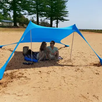 Familia Plajă Umbrelă de soare Ușor Umbra Soare Cort Cu saci de Nisip Ancore 4 Gratuit Cuie de UPF50+ UV Mari Portabil Baldachin Pentru Camping
