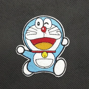 Fericit Doraemon (Size:7x6.5cm) Japonia Desene animate Anime Patch-uri Fete Baieti DIY Broderie de Fier pe Patch-uri pentru Haine
