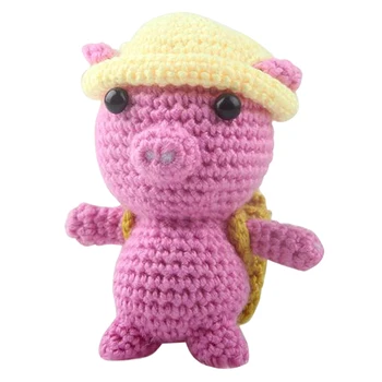 fityle Minunat Roz de Porc Croșetat Papusa Kit pentru Adulți Începători să Învețe să Tricotare Cusut Meserii Crăciun