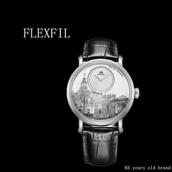 FLEXFIL automat mechanical ceas Shanghai top china brand safir rezistent la apa de epocă pentru bărbați 316L din oțel inoxidabil Ceas