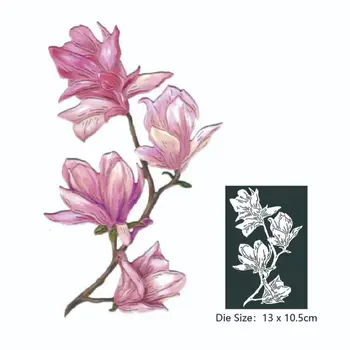 Floare de Magnolia de Frontieră Grădină 2022The Nouă Tăiere de Metal Moare DIY Scrapbooking Ambarcațiuni de Hârtie Lame de Cuțite de Ștanțat Moare