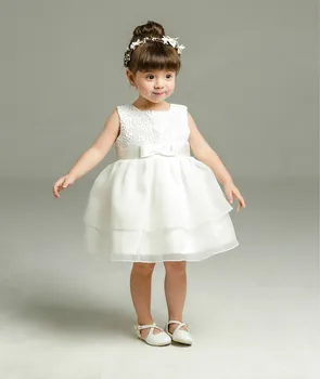 floare trandafir copil fata rochie bej centura satin rochii fete imbracaminte pentru ziua de botez vestido infantil 3-24M