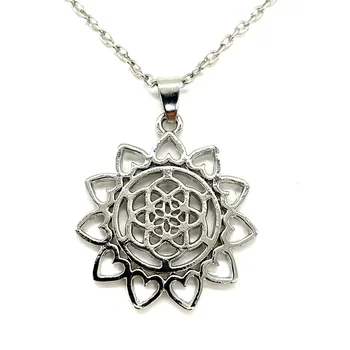 Floarea Vieții Mandala Pandantiv Colier Femei Fleur De Vie Geometria Sacră Bijuterii