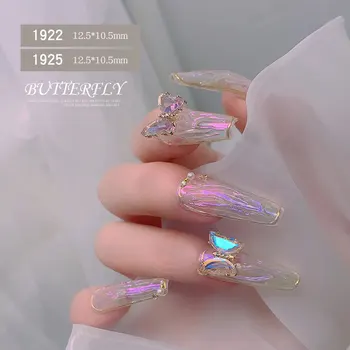 Fluture cristal Decoratiuni de Arta Unghiilor Transparent 3D Aurora Diamant Bijuterii de Unghii pentru Unghii False Unghii DIY Decoratiuni