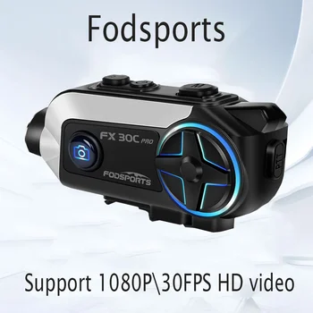 Fodsports FX30C Pro Bluetooth5.0 Casca Interfon cu Camera DVR Motocicleta Recorder Video de Partajare de Muzică 2 Piloti 1000m Radio FM