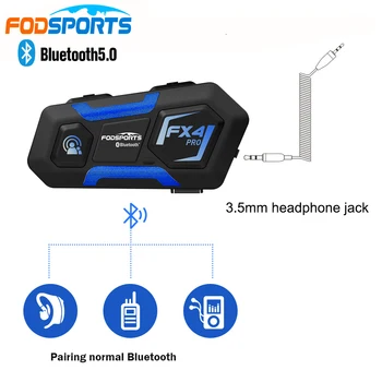 Fodsports FX4Pro Interfon Casca Motocicleta Cască Radio FM Bluetooth5.0 HIFI Stereo Auriculares Intercomunicadore Moto 4Rider