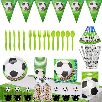 Fotbal Mondial De Fotbal Tema Decor Petrecere Veselă De Unică Folosință Set Verde Consumabile Partid Ziua De Nastere Copii Favoarea Eveniment