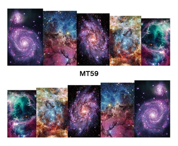 Frumusete de unghii MT59 Coperta intreaga Galaxie Nebuloasă Nail Art Transfer de Apă Autocolant Decal Pentru Nail Art Sfaturi Tatuaj Unghii DIY Instrument