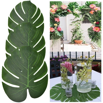 Frunze verzi Artificiale Tropicale Monstera Fals Frunze pentru Hawaiian Luau Parte Junglă Temă Ziua de naștere Copil de Dus Tabelul Runner Decor