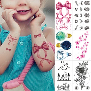 Funda Roz Tatuaj Temporar Autocolant Pentru Copii Floare De Cires Mici Mini Tatuaj Braț Mână Glitter Tatoo Rezistent La Apa Pentru Femei Flori