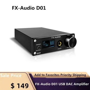 FX-Audio D01 DAC USB Amplificator de Căști Bluetooth 5.0 ES9038Q2M pe 32 de biți 768kHz DSD512 XU208 Amplificator Linie audio Decoder