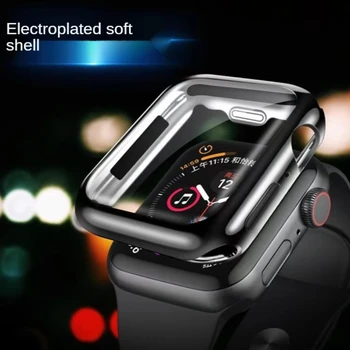 Galvanizare Caz Tpu pentru Apple Watch Serie 7/6/5/4/3/2/SE Slim Acoperire Completă pentru iwatch 38 40MM 41mm 42 44 45 MM Ecran Protector