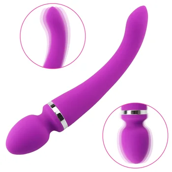 Gel de siliciu Dual Cap Vibrator Jucărie Sexuală pentru Femei AV Bagheta Clitori Stimularea punctului G Vibrator Puternic Sex Produs Vagin Masaj