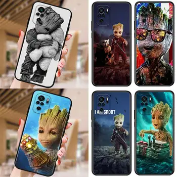 Groot Marvel Avengers Caz Pentru Xiaomi Redmi Nota 11 11T 10 10 9 9 9M 8 8T 7 5 Pro 4G 5G Silicon Negru Moale Capacul Telefonului Coque