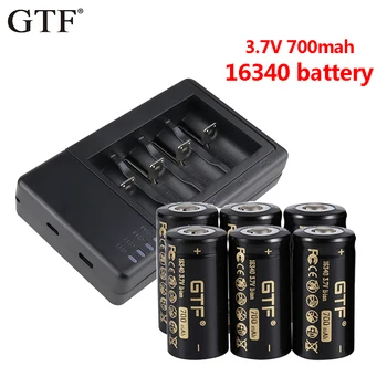GTF 16340 Baterie 3.7 V 700mah CR123A LI-ion Acumulatori pentru Lanterna LED-uri de Jucărie cu Smart USB Încărcător de Baterie CR123