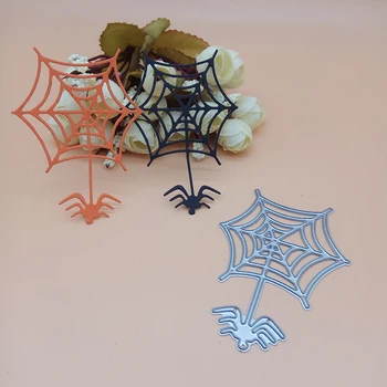 Halloween Spider Pânză de păianjen Amuzant Decor Card de Metal Moare de Tăiere de tăiere Cuțit Stencil DIY Hârtie Album Foto Ambarcațiuni Șablon Moare