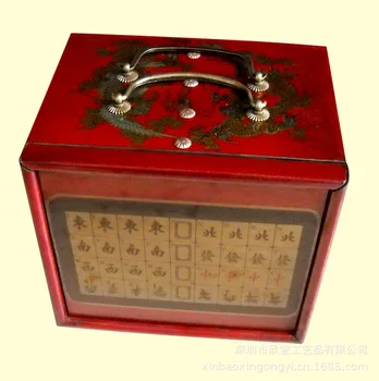Hand-made portabil mahjong cutie, antic ambarcațiuni mahjong cutie, de afaceri high-end cadou mahjong cutie