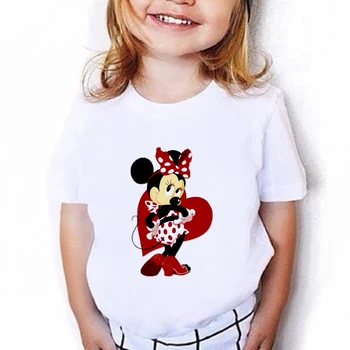 Harajuku Minnie Mouse Print T-shirt Casual de Vara Copii Drăguț cu Mânecă Scurtă Tricou Tricou Copil Fata de Top pentru Copii Haine