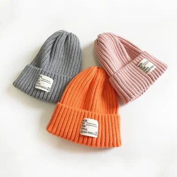 Hibobi Culoare Solidă Cald Iarna Copii Tricotate Pălărie