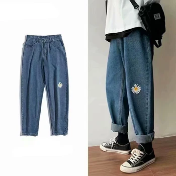 Hip Hop Straight Blugi Barbati 2020 Moda de Primăvară Om Pantaloni Casual Colaj Harem de Epocă Spălate Denim Pantaloni S-2XL