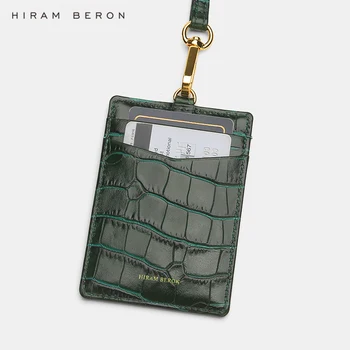 Hiram Beron Nume Personalizat Service Name Tag Munca Carte de IDENTITATE al Titularului din Piele italiana cu Șnur Stil Business Cadouri pentru Bărbați