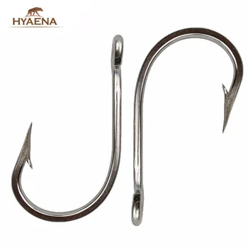 Hyaena 5pcs din Oțel Inoxidabil de Pescuit Cârlig Ascuțit Groasă Ton 7691 de Pescuit Direct Shank Hook Ochi Accesorii