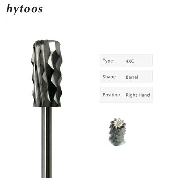HYTOOS 4XC D4S Cut Dovada de Praf de Biți Carbură de Tungsten Butoi de Unghii Burghiu Electric Manichiura Burr Accesorii Elimina Gel Instrument