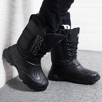 Impermeabil Bărbați Cizme de Iarna Din 2022 Non-alunecare de Oameni de Zăpadă Cizme Platforma Pantofi pentru Bărbați Bocanci Armata Scurt de Pluș Barbati Pantofi de Iarna Plus Dimensiunea 46