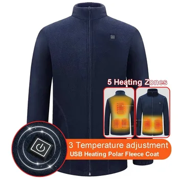 Inteligent de încălzire în jos jacheta de sex masculin usb de încărcare automat de control temperatură, încălzire haine polar fleece cald haina de iarna