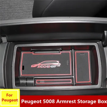 Interior Accesorii Cotiera Consola Centrală Cutie de Depozitare Container cotiera cutie depozitare Pentru Peugeot 5008 2017 2018 2019 modificarea