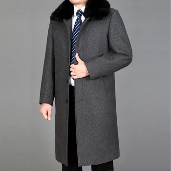 Jachete si Paltoane 2023 Blana de Iepure Om Brand-Îmbrăcăminte pentru Bărbați Long Geaca de Iarna de Lana Palton Barbati Trenci ofițeresc WUJ1230