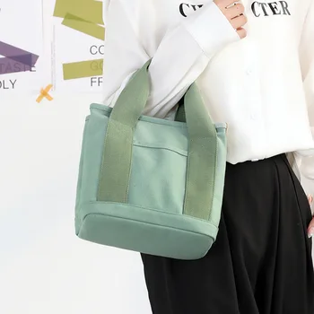Japoneze geantă de umăr portabil îngroșat Găleată Geantă de mână sac de panza cu fermoar mii de strat sac