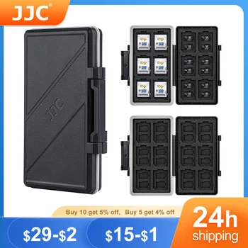 JJC 36 Sloturi Card SD, Card de Memorie Caz Portofel Suport pentru 24 TF Micro SD MSD TF+12 SD, SDXC, SDHC Card Organizator Cutie de Depozitare Keeper