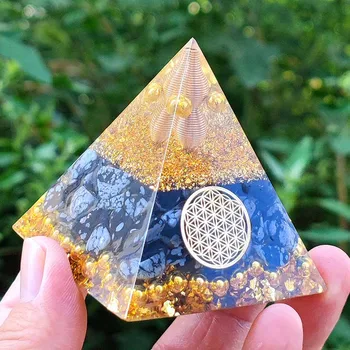 Joasa Naturale Alabastru Orgon Piramida de Cristal Generator de Energie de Vindecare Chakra Stone sârmă de Metal Piatră prețioasă Instrument de Meditație