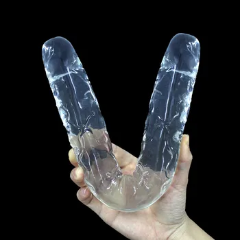 Jucarii sexuale pentru Femei Jelly Vibrator pentru Lesbiene Adult Sex Penisului pentru Femei Masturbator Realist Dildo Dublu s-a Încheiat Penis artificial