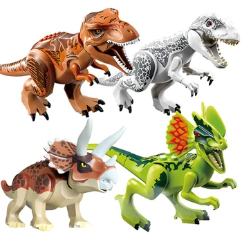 Jurassic Dinozaur Cărămizi Tyrannosaurus Rex, Stegosaurus, Triceratops Model De Lume Asambla Bloc Jucarii Copii Creator Animale