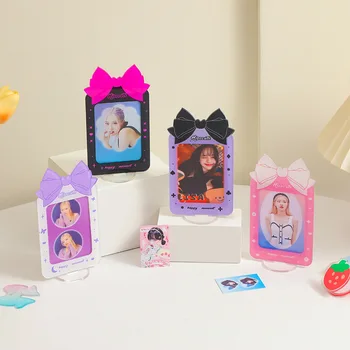 Kawaii arc 3 inch acrilice rama foto idol carte poștală display stand dantelă transparentă card desktop decor