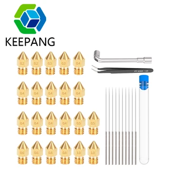 Kee Pang MK8 Kit de Duze 22buc MK8 Duze 10buc 0,35 mm Curățare Ace burghie Am cheie PtESD-15 pensete imprimantă 3D Piese