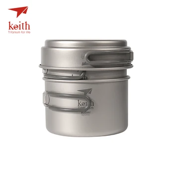 Keith Titan Vase De Bucătărie Boluri Cu Mâner Pliabil Găti Camping Drumetii Picnic Vase, Ustensile De