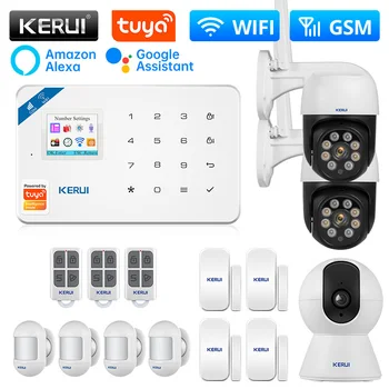 KERUI W181 Sistem de Alarma WIFI Alarma GSM Smart Home Kit Tuya Suport Inteligent Alexa Senzor de Mișcare Detector Senzor de Usa Camera IP