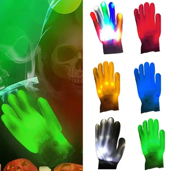 LED Mână Osoasă Stralucitoare Mănuși de Halloween Schelet Mănușă de box de Colorat Glow În Întuneric Mănușă de Vacanță Costum de Scena Consumabile