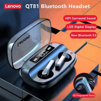Lenovo QT81 TWS Wireless Căști Stereo Sport rezistent la apa Căști Căști cu Microfon Bluetooth Căști HD Apel 1200mAh