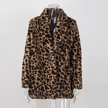 Leopard Straturi 2021 Noi Femei Faux Blana Haina de Lux de Iarnă de Pluș Cald Jacheta de Moda Blană Artificială de Înaltă Calitate de Îmbrăcăminte exterioară pentru Femei