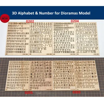 LIANG-0202/0203/0204/0205 3D Alfabet și Numărul de Instrumente pentru Diorame Model