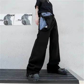 Liber Haren Pantaloni Barbati High Street Original Designer De Pantaloni Costum Mozaic Blugi Stil Coreean De Sex Masculin Pantaloni Hipiee Haine De Toamna